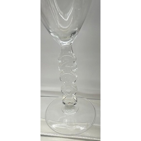 Vintage Millennium New Years 2000 Blue Floral Champagne Flutes With Ornate "2000 - Picture 3 of 3